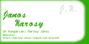 janos marosy business card
